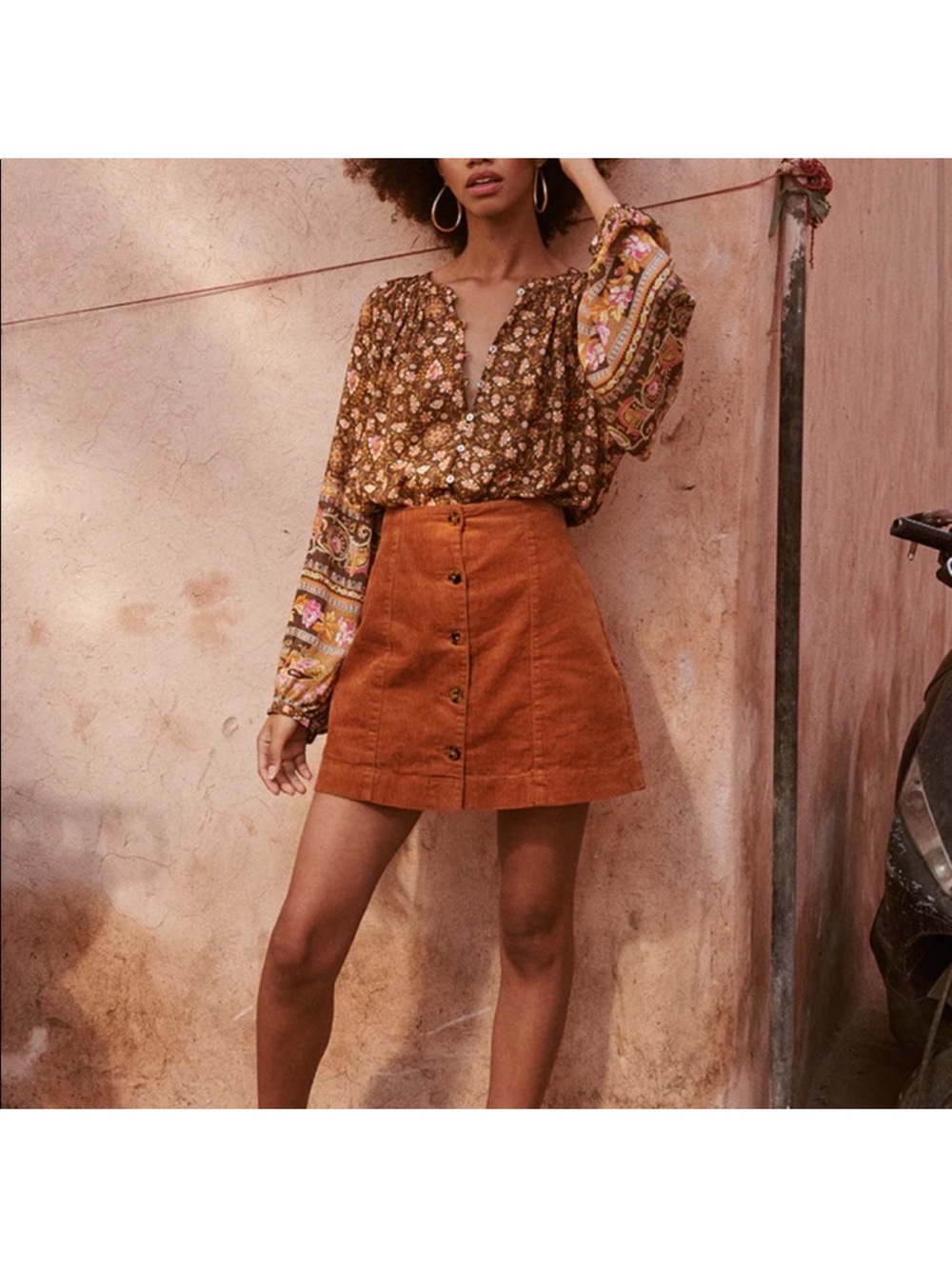 SIZE SWAP Spell have s need m Faye cord skirt Rust Corduroy Mini Skirt